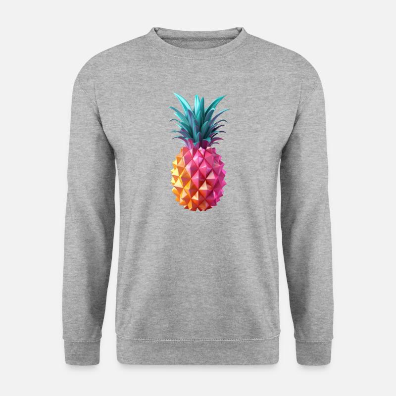Ananas - Unisex Pullover - Weißgrau meliert