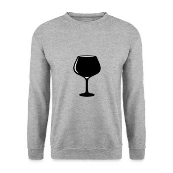 Wine Symbol Red Wine Glass - Unisex Sweatshirt - salt & pepper - Front - Alina (178cm) & Michal (187cm)
