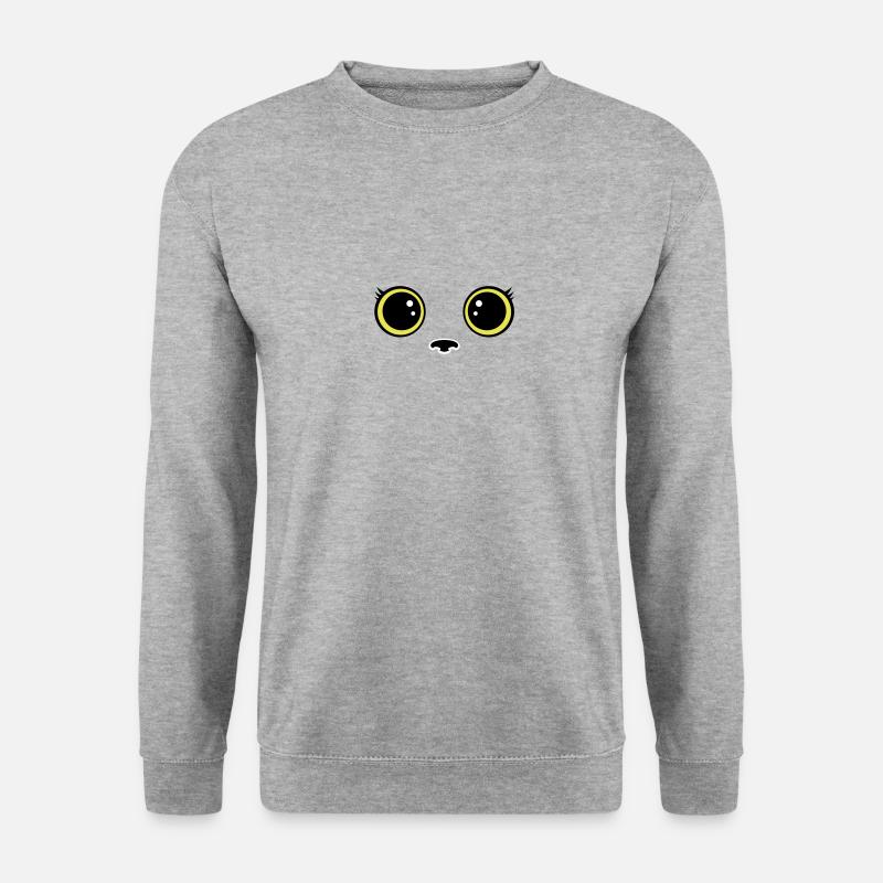 Katze - Unisex Pullover - Weißgrau meliert