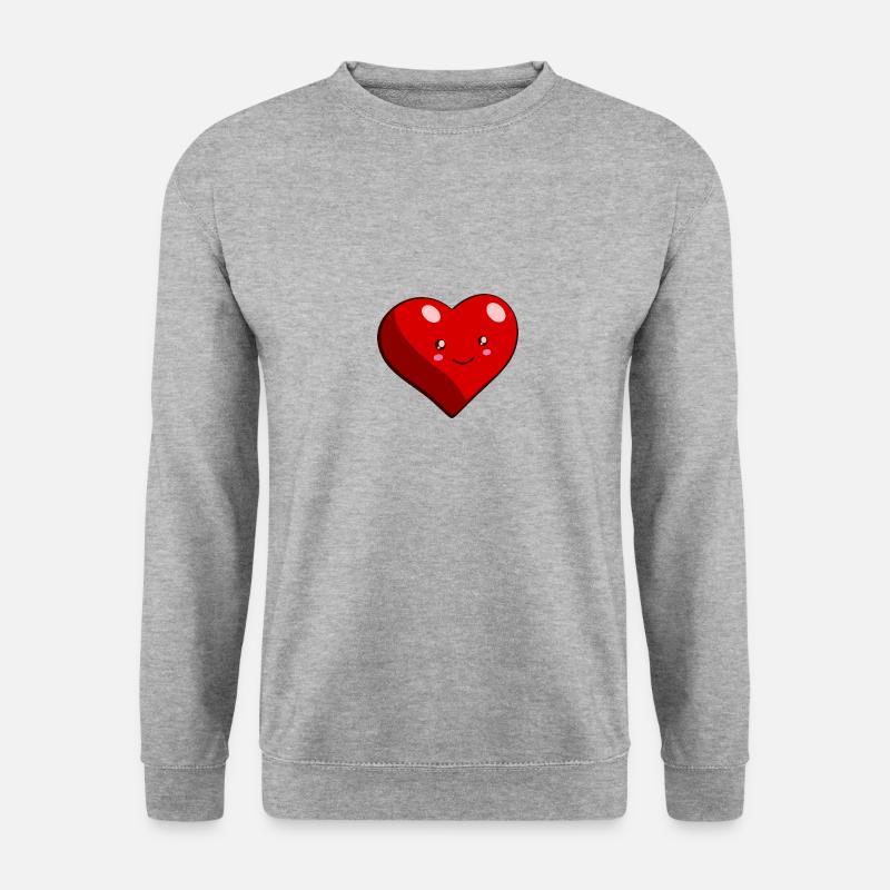 Heart - Unisex Pullover - Weißgrau meliert