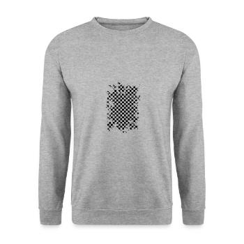 Chess game chess field chess pattern design - Unisex Sweatshirt - salt & pepper - Front - Alina (178cm) & Michal (187cm)
