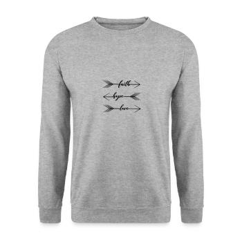 faith hope love - Sweat-shirt Unisexe - gris chiné - Devant - Alina (178cm) & Michal (187cm)