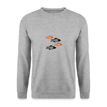poisson - Sweat-shirt Unisexe - gris chiné - Devant - Alina (178cm) & Michal (187cm)