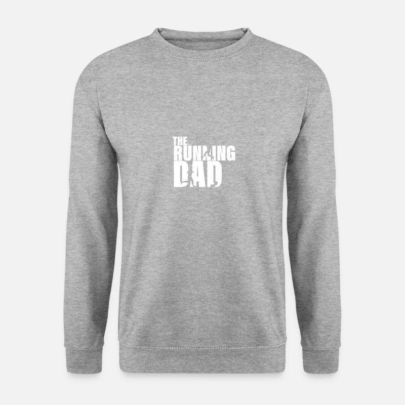 Daddy, der läuft - Unisex Pullover - Weißgrau meliert
