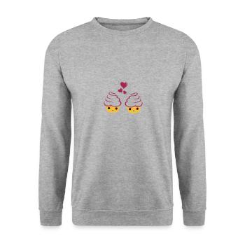 amour de petit gâteau sucré - Sweat-shirt Unisexe - gris chiné - Devant - Alina (178cm) & Michal (187cm)