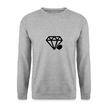 Diamond - Unisex Sweatshirt - salt & pepper - Front - Alina (178cm) & Michal (187cm)