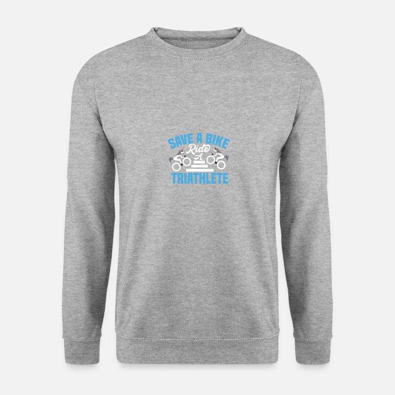 Triathlon Motiv für Triathleten - Unisex Pullover - Weißgrau meliert