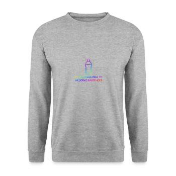 Hochzeit Barkeeper Cocktail Longdrink Geschenk - Unisex Pullover - Weißgrau meliert - Vorne - Alina (178cm) & Michal (187cm)
