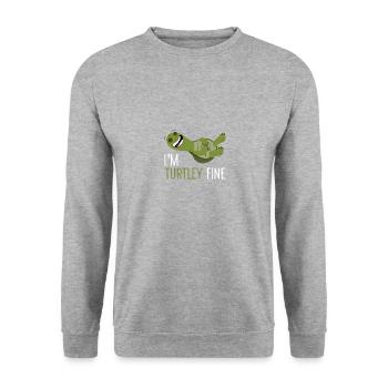 Turtle Turtle Pun Gift - Unisex Sweatshirt - salt & pepper - Front - Alina (178cm) & Michal (187cm)