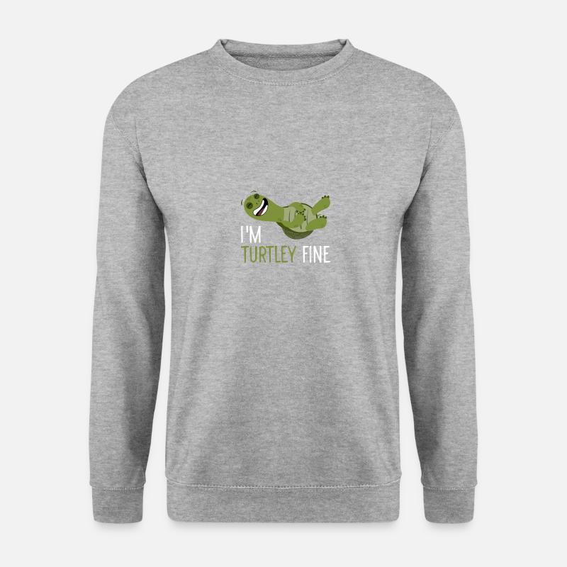 Schildkröte Turtle Wortwitz Geschenk - Unisex Pullover - Weißgrau meliert
