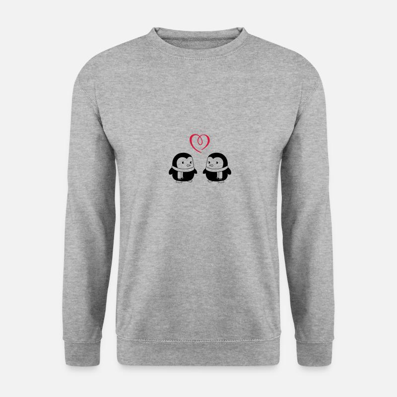 doux pingus amoureux 01 - Sweat-shirt Unisexe - gris chiné