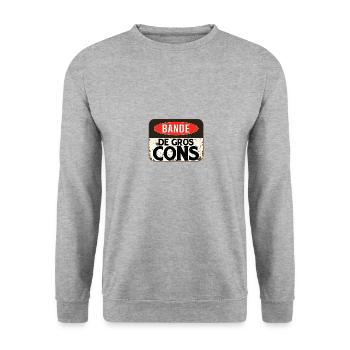 panel insult band big cons humor provocative - Unisex Sweatshirt - salt & pepper - Front - Alina (178cm) & Michal (187cm)