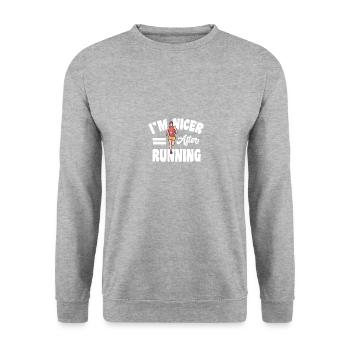 Motif marathon pour coureurs et joggeurs - Sweat-shirt Unisexe - gris chiné - Devant - Alina (178cm) & Michal (187cm)