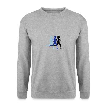 runners - Unisex Sweatshirt - salt & pepper - Front - Alina (178cm) & Michal (187cm)
