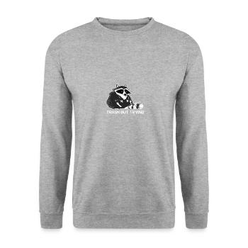 Raccoon Racoon Funny Saying Gift - Unisex Sweatshirt - salt & pepper - Front - Alina (178cm) & Michal (187cm)