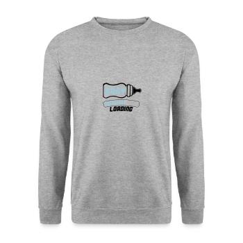 baby loading 2 - Unisex Pullover - Weißgrau meliert - Vorne - Alina (178cm) & Michal (187cm)