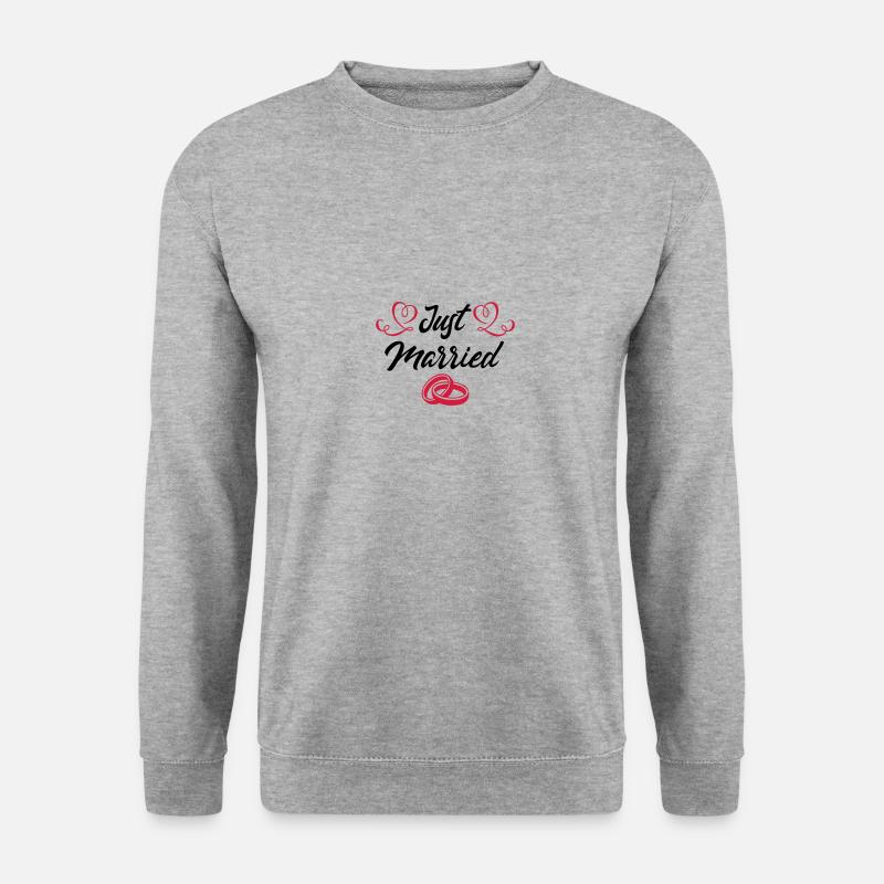 just married ringe - Unisex Pullover - Weißgrau meliert