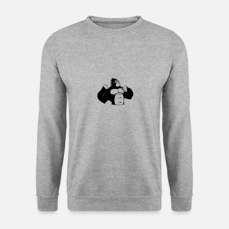 gorilla beast - Unisex Pullover - Weißgrau meliert