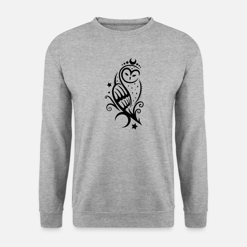 Eule Schneeeule Tattoo - Unisex Pullover - Weißgrau meliert
