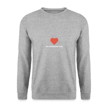 Wir lieben Rettungssanitäter! - Unisex Pullover - Weißgrau meliert - Vorne - Alina (178cm) & Michal (187cm)