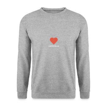 Wir lieben Leitstellen! - Unisex Pullover - Weißgrau meliert - Vorne - Alina (178cm) & Michal (187cm)