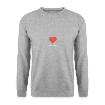 Wir lieben Notärzte! - Unisex Pullover - Weißgrau meliert - Vorne - Alina (178cm) & Michal (187cm)