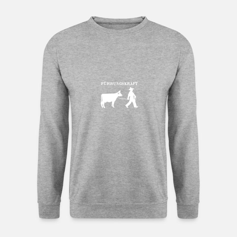 Führungskraft kuh Landwirt Bauer Kühe - Unisex Pullover - Weißgrau meliert