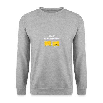 Maultaschen Schwabe Mauldascha Geschenk - Unisex Pullover - Weißgrau meliert - Vorne - Alina (178cm) & Michal (187cm)