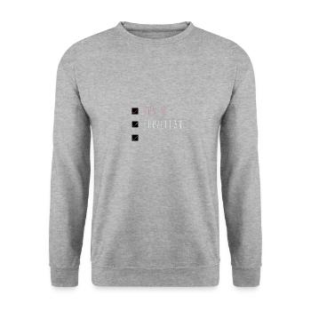 Silberne Hochzeit Jubiläum Geschenk - Unisex Pullover - Weißgrau meliert - Vorne - Alina (178cm) & Michal (187cm)