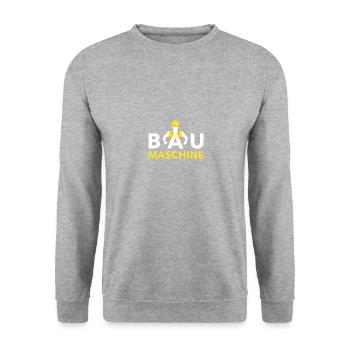 Bau Maschine Bauarbeiter Bagger Geschenk - Unisex Pullover - Weißgrau meliert - Vorne - Alina (178cm) & Michal (187cm)
