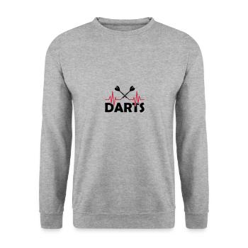 darts - Unisex Pullover - Weißgrau meliert - Vorne - Alina (178cm) & Michal (187cm)