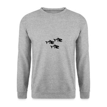 killer piranhas - Unisex Sweatshirt - salt & pepper - Front - Alina (178cm) & Michal (187cm)