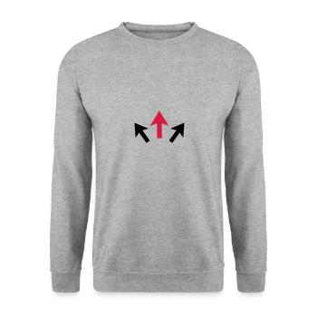 pfeile 01 - Unisex Pullover - Weißgrau meliert - Vorne - Alina (178cm) & Michal (187cm)