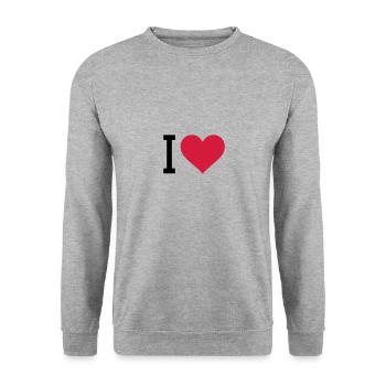 i love - Unisex Sweatshirt - salt & pepper - Front - Alina (178cm) & Michal (187cm)