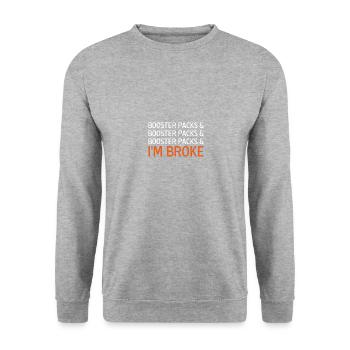 Booster Packs Trading Cards Card Collector - Unisex Sweatshirt - salt & pepper - Front - Alina (178cm) & Michal (187cm)