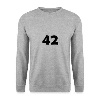 42 - Unisex Sweatshirt - salt & pepper - Front - Alina (178cm) & Michal (187cm)