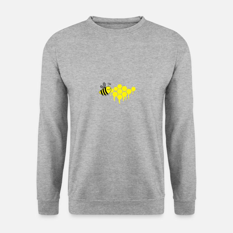 honigwaben biene - Unisex Pullover - Weißgrau meliert