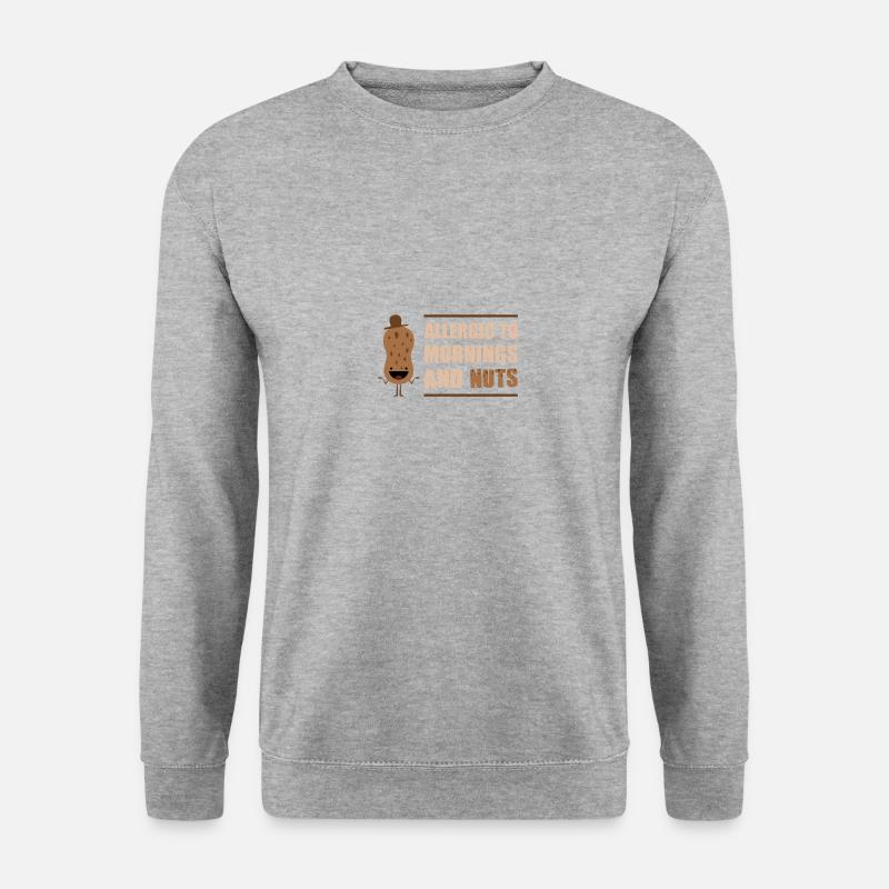 Allergie Nussallergie Allergy Awareness Geschenk - Unisex Pullover - Weißgrau meliert