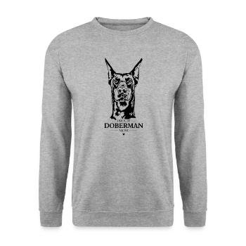 Doberman Mom Dog Dog Doberman Wilsigns - Unisex Sweatshirt - salt & pepper - Front - Alina (178cm) & Michal (187cm)