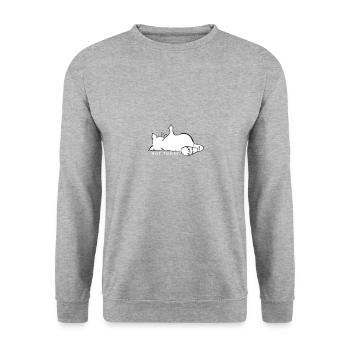 Cat Middle Finger Not Today No Cat Love Nö - Unisex Sweatshirt - salt & pepper - Front - Alina (178cm) & Michal (187cm)