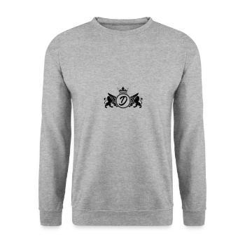 letter D coat of arms - Unisex Sweatshirt - salt & pepper - Front - Alina (178cm) & Michal (187cm)