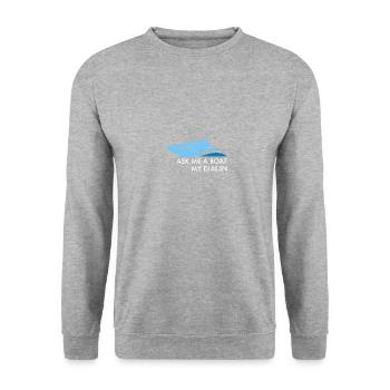 Motorboot Rennboot Sportboot Geschenk - Unisex Pullover - Weißgrau meliert - Vorne - Alina (178cm) & Michal (187cm)