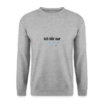 nur mi mi mi - Unisex Pullover - Weißgrau meliert - Vorne - Alina (178cm) & Michal (187cm)