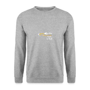 Ja Das Muss So Laut Posaune - Unisex Pullover - Weißgrau meliert - Vorne - Alina (178cm) & Michal (187cm)