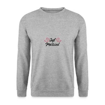 just married - Unisex Sweatshirt - salt & pepper - Front - Alina (178cm) & Michal (187cm)