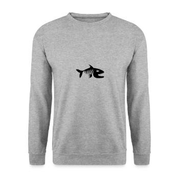killer piranha - Unisex Sweatshirt - salt & pepper - Front - Alina (178cm) & Michal (187cm)