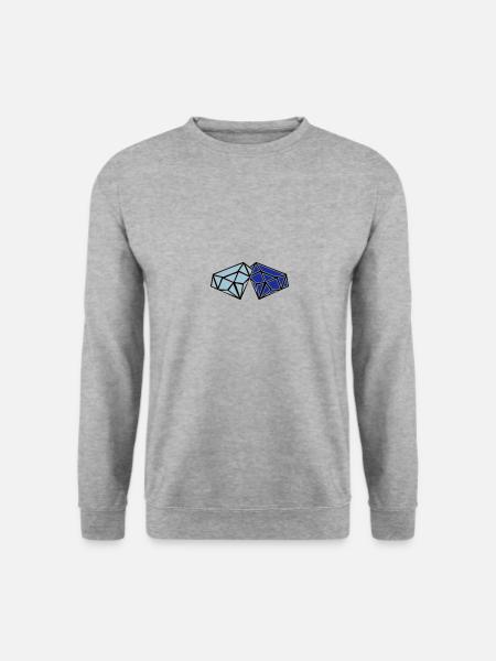 diamonds - Unisex Pullover - Weißgrau meliert