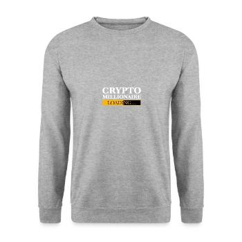 Crypto Millionaire Loading - Unisex Sweatshirt - salt & pepper - Front - Alina (178cm) & Michal (187cm)
