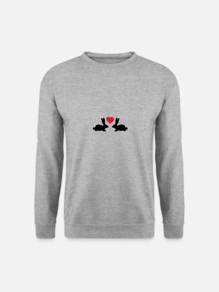 rabbits love design 2 - Unisex Sweatshirt - salt & pepper