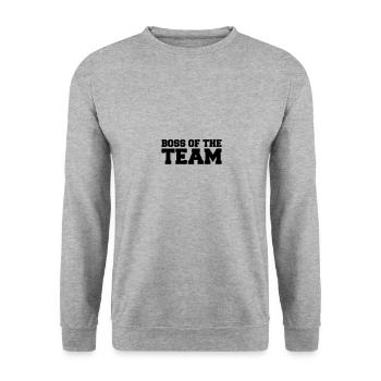 boss of the team - Unisex Sweatshirt - salt & pepper - Front - Alina (178cm) & Michal (187cm)